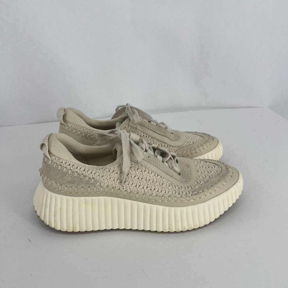Dolce Vita Beige Woven Platform Sneakers